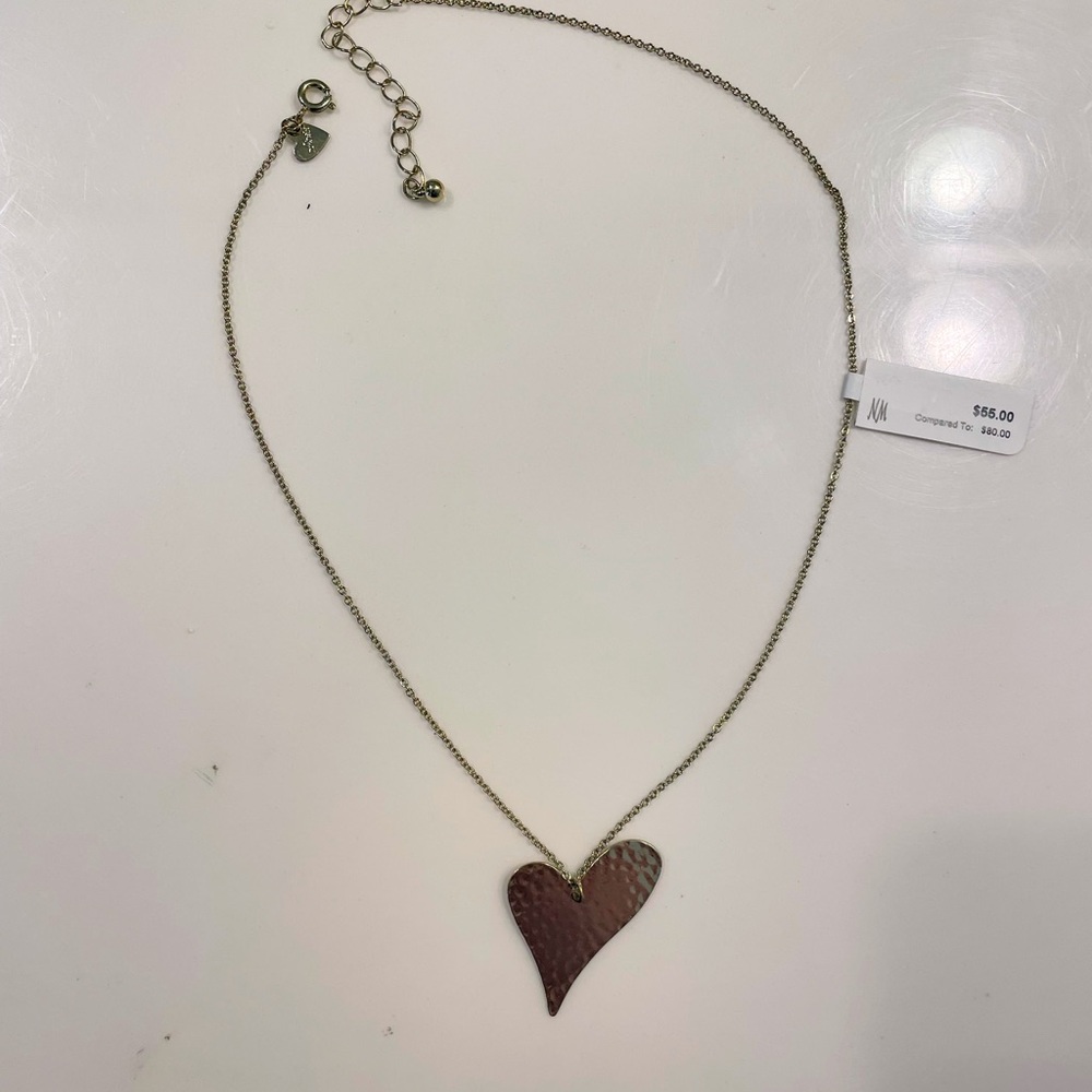 Textured Gold Heart Necklace by Nashelle Jewelry for Neiman Marcus - Picture 8 of 9
